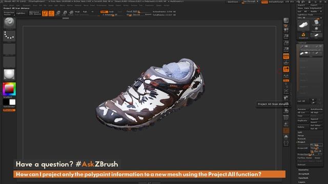 #AskZBrush: “How can I project only the polypaint to a new mesh using the Project All function?”