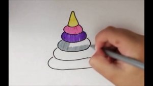 We draw a colored children's pyramid./как нарисовать детскую пирамидку