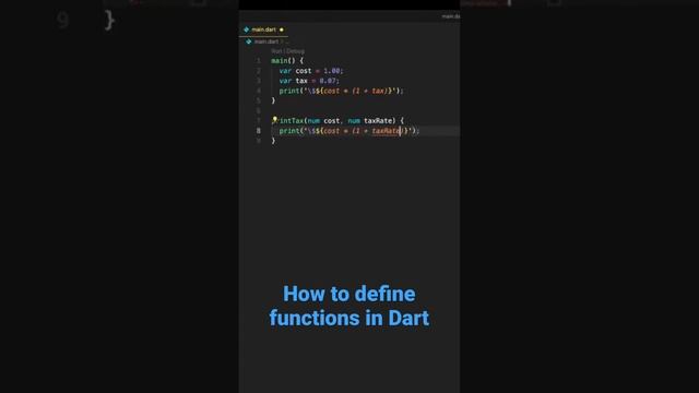 How to define functions in Dart