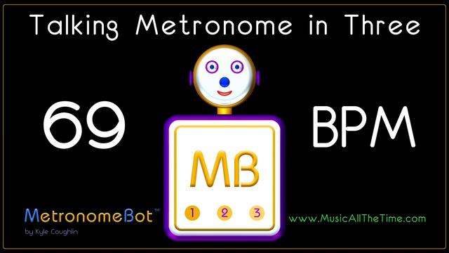 Talking metronome in 3/4 at 69 BPM MetronomeBot смотреть онлайн