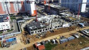 Таймлапс. Работа башенных кранов potain 285b и liebherr 150 EC-B