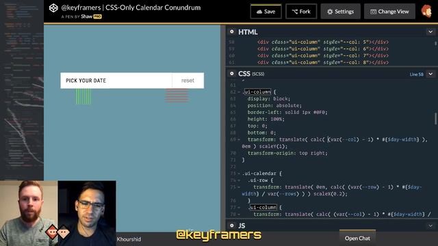 CSS-only Calendar Conundrum ?? | @keyframers 1.11.0 | Collaborative Coding Live Stream