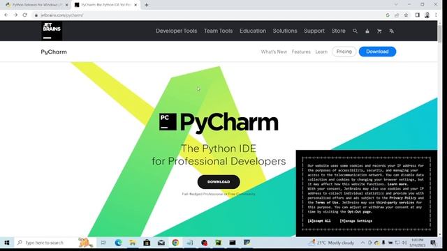 Becoming An AI Engineer: 02: Installing Python and Pycharm