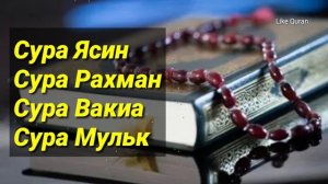 Сура Ясин, Сура Рахман, Сура Вакиа, Сура Мульк...
