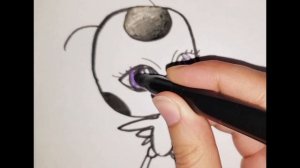 Как нарисовать квами Тикки из мультфильма "Леди баг и Супер кот"/ мультик раскраска для детей