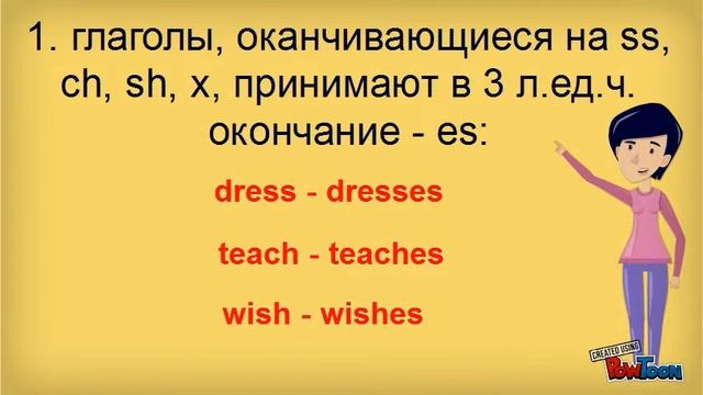 Правописание глаголов в 3 л.ед.ч. в Present Simple Tense