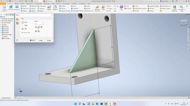 Curso Autodesk Inventor 2022_video10 - Nervios o refuerzos смотреть онлайн