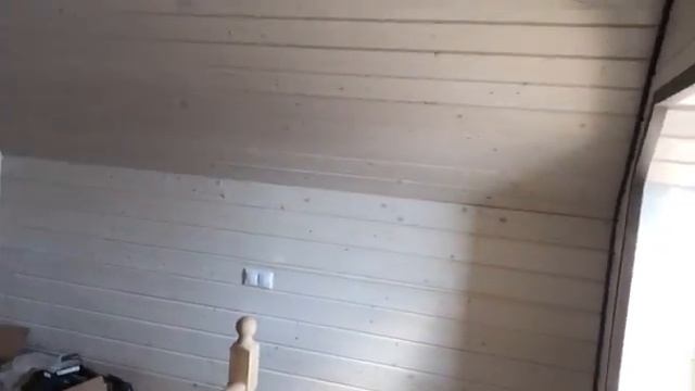 Отделка деревом мансарда