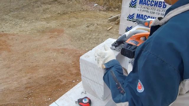 Монтаж газобетонных блоков, четверти. УШП. Крым. смотреть онлайн