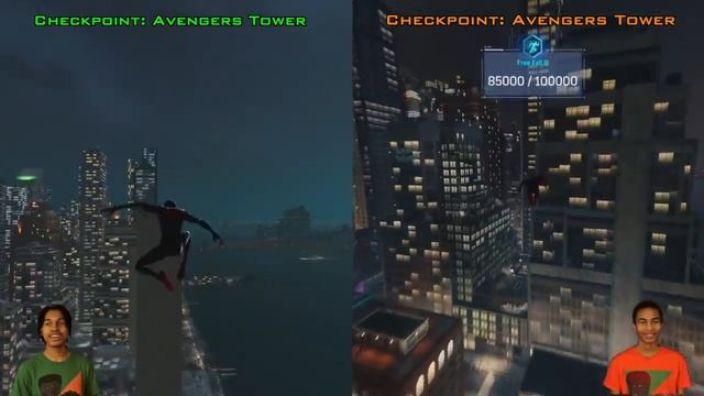 Spiderman: Miles Morales Race! Spider-verse Miles vs Peter смотреть онлайн