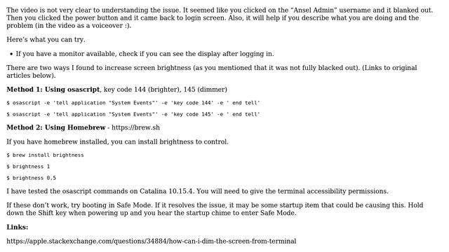 Apple: Macbook pro boots to a black screen after a few seconds of use смотреть онлайн
