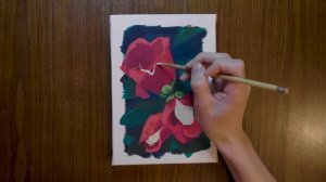 【Acrylic Painting】Camellia - 椿(tsubaki) -