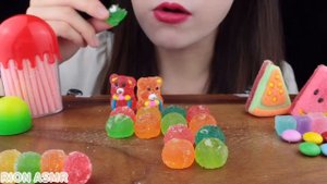 【ASMR】CUTE CANDY PARTY💖 RAINBOW CHEWY JELLY,COLORFUL WATERMELON JELLY MUKBANG 먹방 EATING SOUNDS