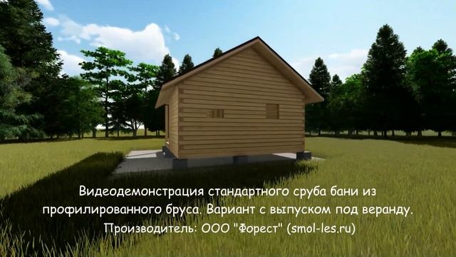 Сруб бани из профилированного бруса с выпуском смотреть онлайн