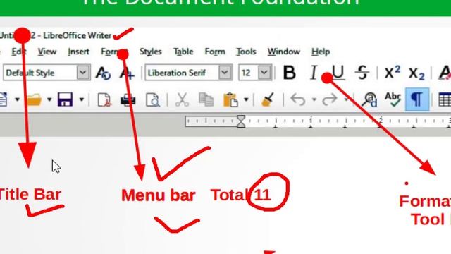 libreOffice writer over view| writer interface|writer tutorial| title bar| writer menu|vk sir|cs| смотреть онлайн