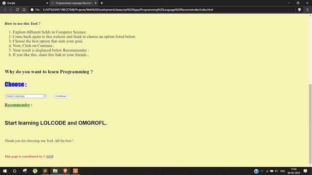 Building a Programming Language Recommendation Engine | JavaScript Projects for beginners
