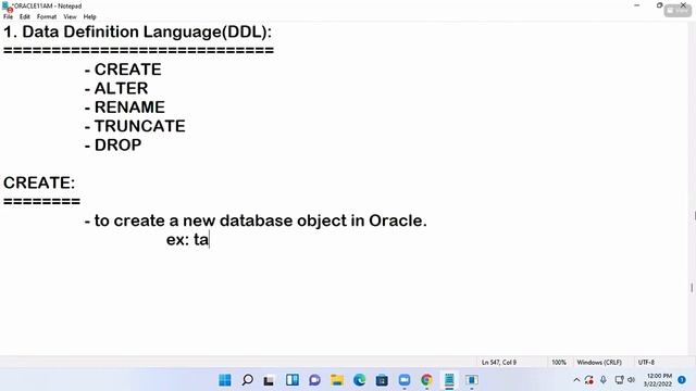 Oracle SQL Sub-languages / Data Types in Oracle SQL - Day 8