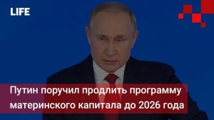 Путин поручил продлить программу материнского капитала до 2026 года
