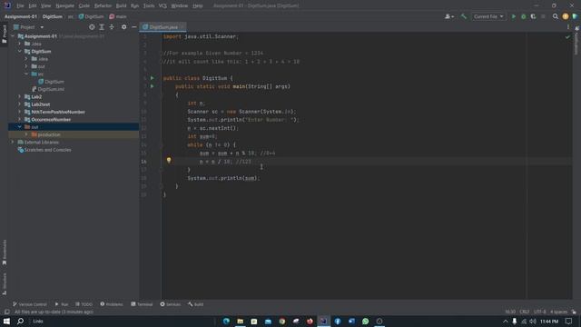 Java Basic Code - Calculate the Sum of any number of digits ( English Tutorial )