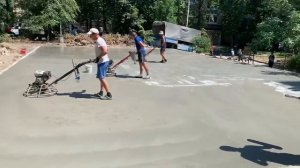 Затирка бетона на спортивной площадке под нанесение резиновой крошки EPDM