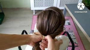 Прическа на средние волосы Очень просто?  Simple Hairstyle