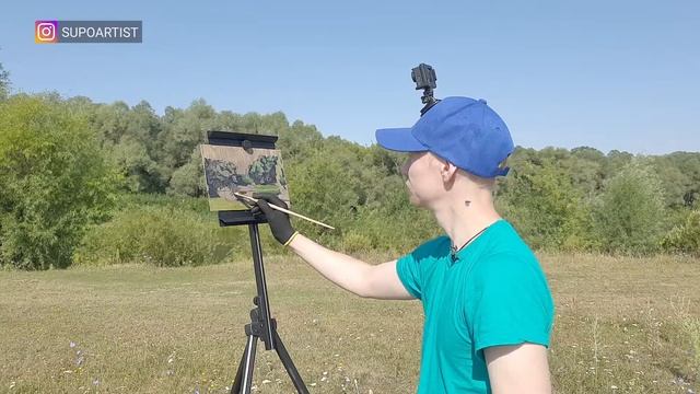 РИСУЮ МАСЛОМ РЕКУ. Сельский пейзаж