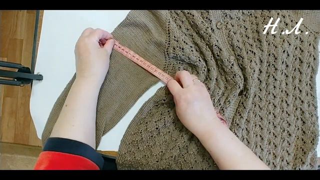 Легкая весенняя кофточка спицами с ажуром // Мини МК ч.2