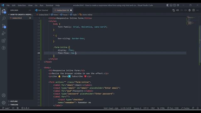 How to create a responsive inline form using only html & css #html #css #form