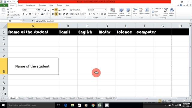 How to learn Microsoft Excel 2010 in Tamil (Part - 2)