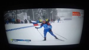 Победа в биатлоне женщины эстафета( Оберхоф)