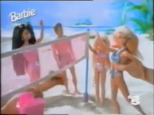 1996 Реклама куклы Барби Маттел и её друзей на пляже Sparkle Beach Barbie doll and Friends