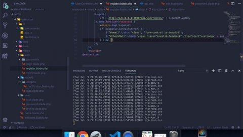 #Laravel Advanced authentication | #Validate Email with #jQuery