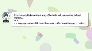 Array : Are multi-dimensional arrays filled with null values when defined implicitly?