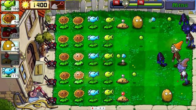 "Растения против зомби"  10 финальный уровень