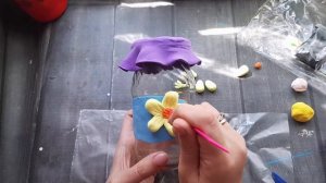 Декорирование банки легким пластилином
