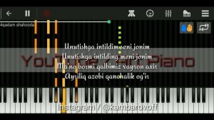 Shahzoda - To'rt qadam | KARAOKE • TEKST • QO'SHIQ MATNI • LYRIC CLIP • PIANO VERSION | by kambarov