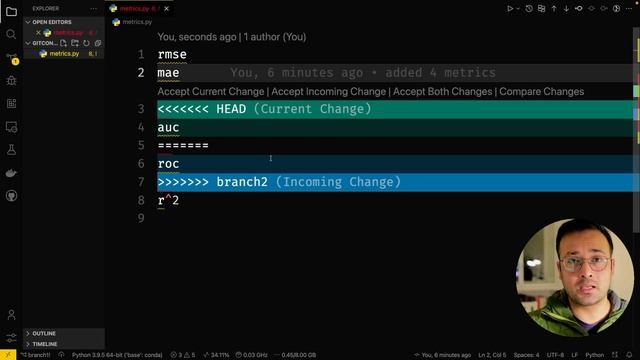 Resolve Git Conflicts in VSCODE and Pycharm смотреть онлайн