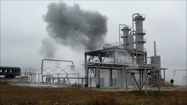 Тушение пожара на наружной установке/Fire-extinguishing of the outdoor installation
