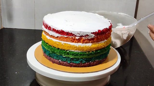 Rainbow Cake | ഒരു അടിപൊളി Rainbow Cake ഉണ്ടാക്കാം മലയാളം/ Malayalam. How to make Rainbow Cake | 🌈🎂