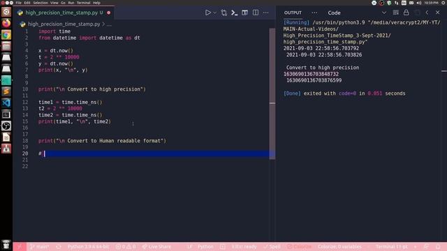 10-High Precision Timestamp in Python
