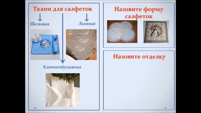 Урок швейного дела "Салфетка"