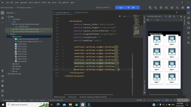 How to Create Dashboard UI Design Using Grid Layout in Android Studio Kotlin