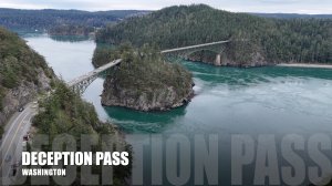 Spectacular Aerial View of Deception Pass Bridge, Washington - A Drone's Perspective