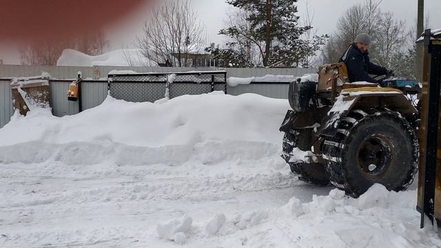 Чистка снега самодельным трактором смотреть онлайн