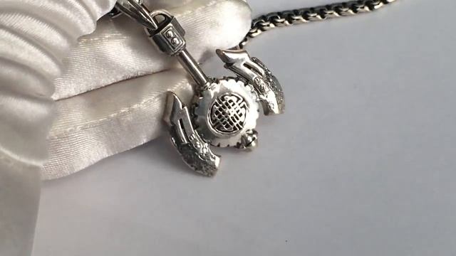 Обоюдоострый топор Славянский оберег, Ручная работа. Серебро смотреть онлайн