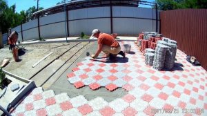 тротуарная плитка своими руками, процесс укладки.