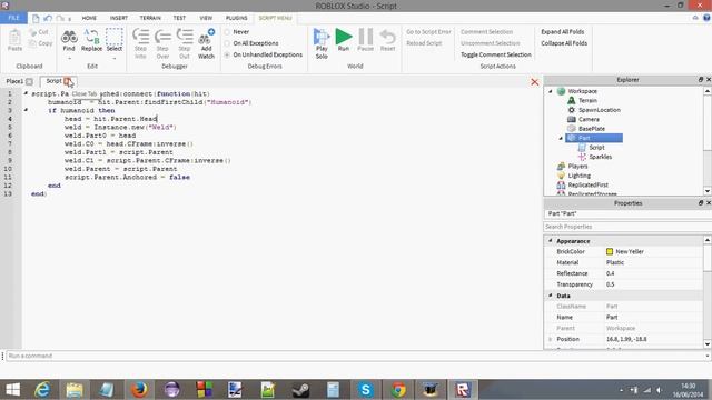 Roblox Advanced Scripting Tutorial 12 - Welding
