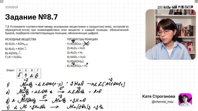 С НУЛЯ разбираем ВСЕ ТИПЫ заданий №8 на ЕГЭ по химии за 1 урок | Катя Строганова