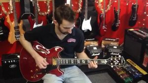 Washburn HB35 Hollowbody Cherry Acoustic/Electric Guitar Demonstration Music Lessons