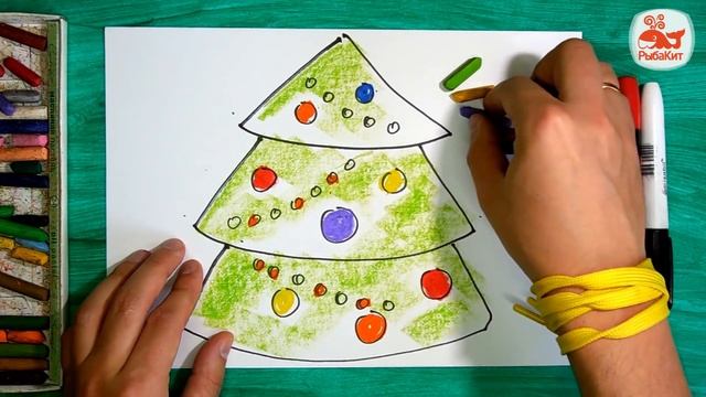 Как нарисовать Ёлку на Новый Год. Урок рисования для детей от 3 лет смотреть онлайн